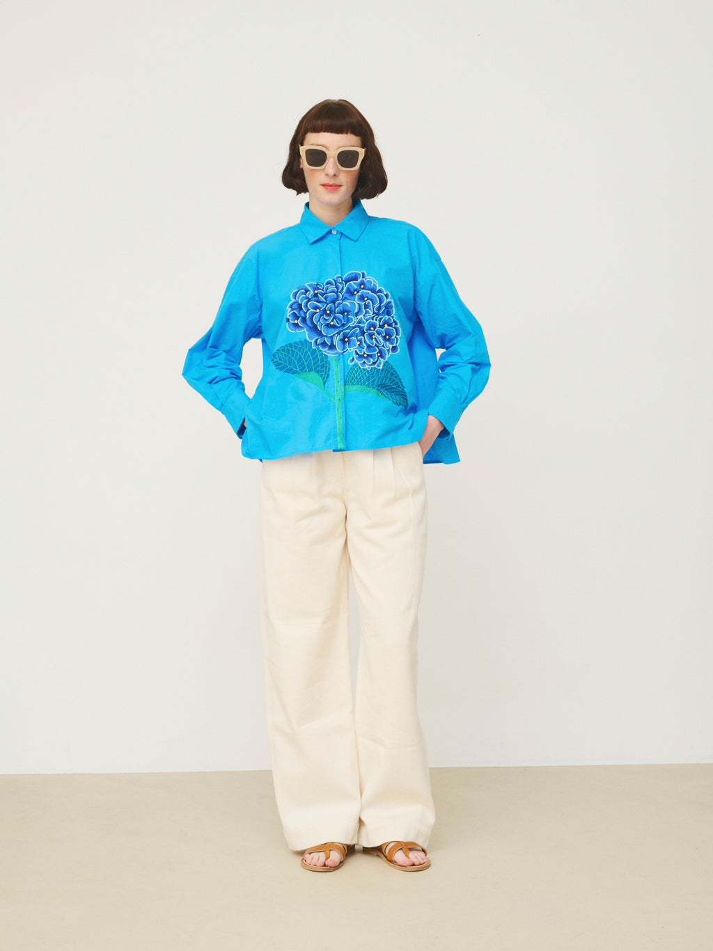 GRETA SHIRT - HYDRANGEA