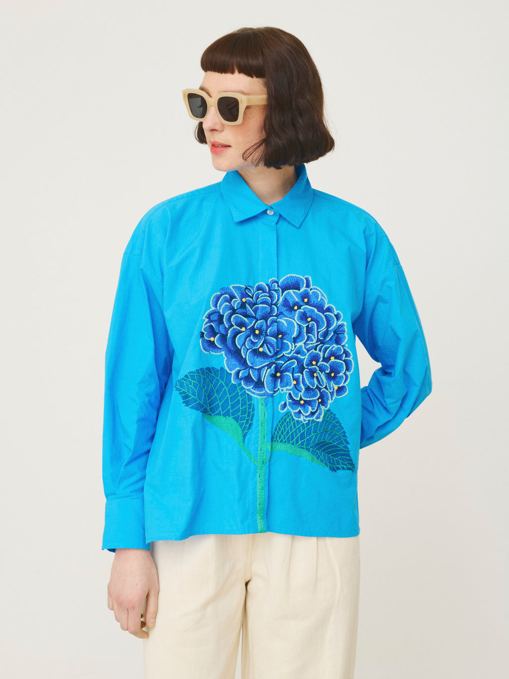 GRETA SHIRT - HYDRANGEA